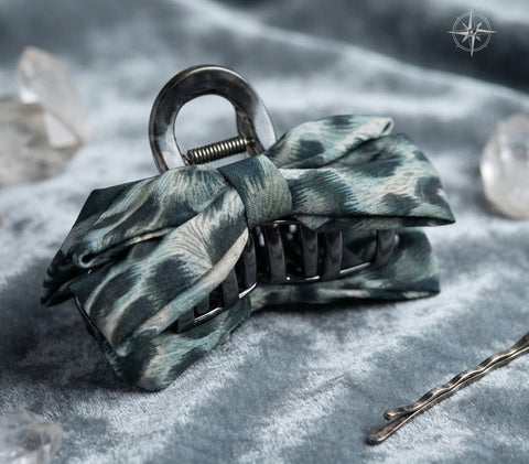Elegant Printed Bow Hair Claw Clip
