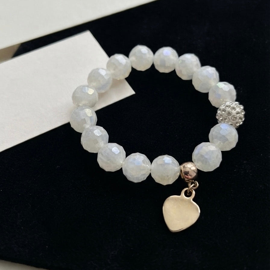Luna Heart Crystal Beaded Bracelet