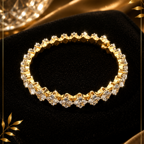 Royal Spark Gold-Plated Tennis Bracelet