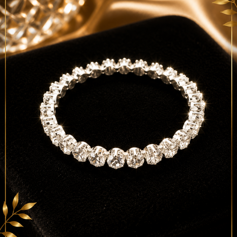 Classic Silver Crystal Tennis Bracelet