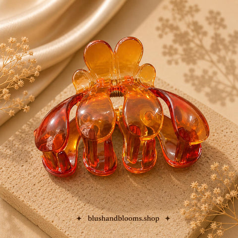 Elegant Translucent Flower Hair Claw Clip