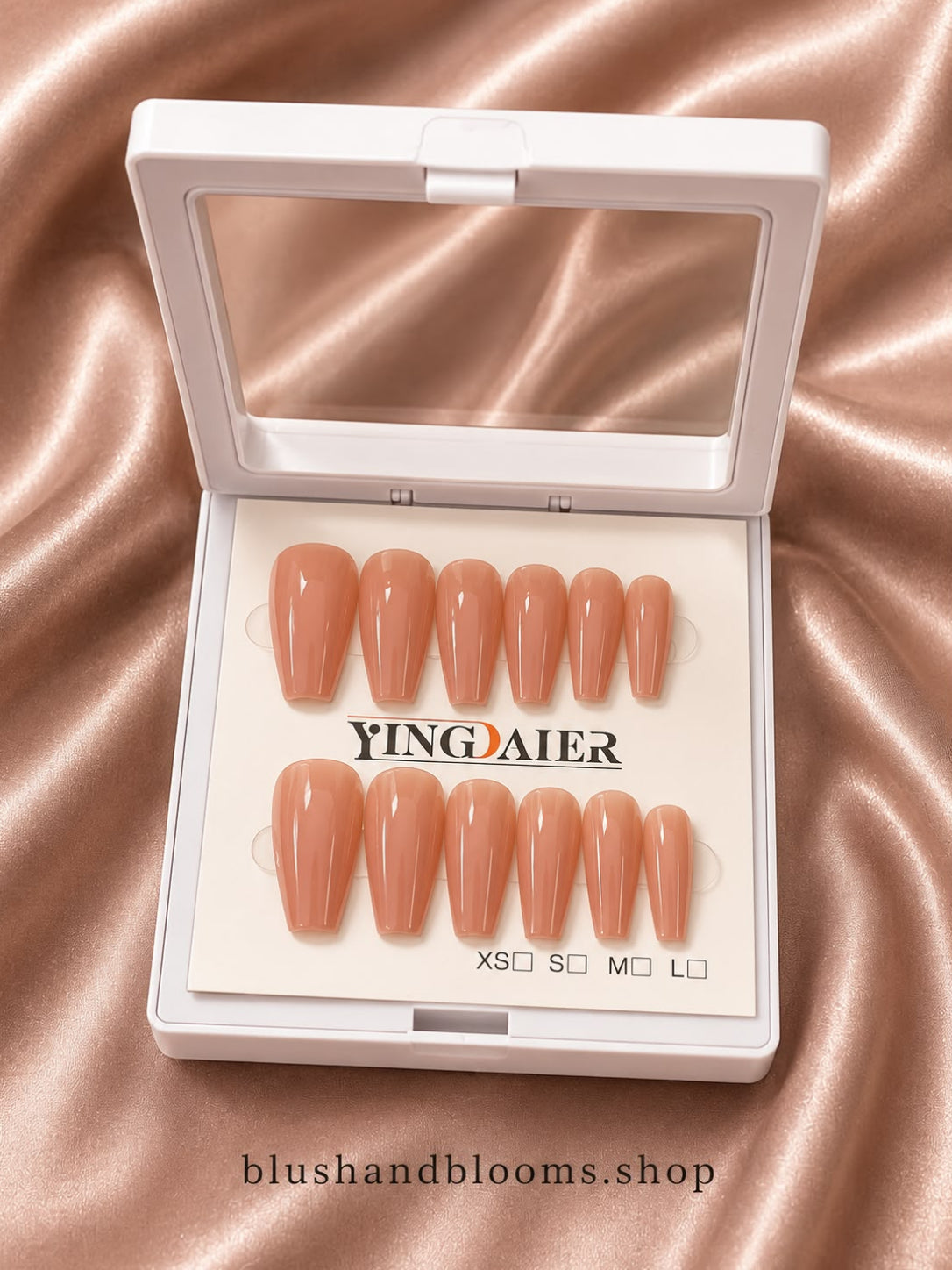Glossy Nude Coffin Press-On Nails – Classic Everyday Collection
