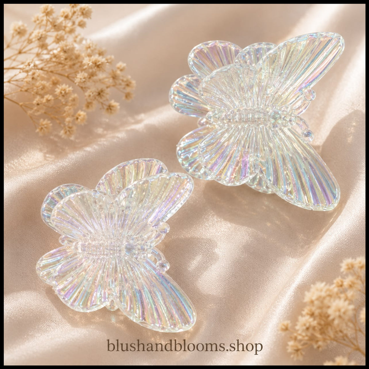 Iridescent Butterfly Claw Clip – Pearl Glow Hair Accessory
